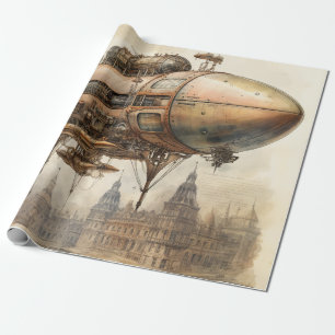 De Presente Papel Tecido Vintage Steampunk Zeppelin (12)