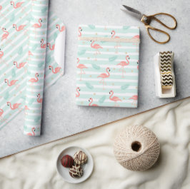 De Presente Papel Tropical Flamingo Wraping