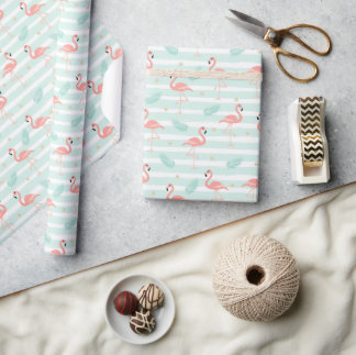 De Presente Papel Tropical Flamingo Wraping