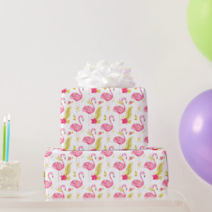 De Presente Papel Tropical Flamingos Wraping