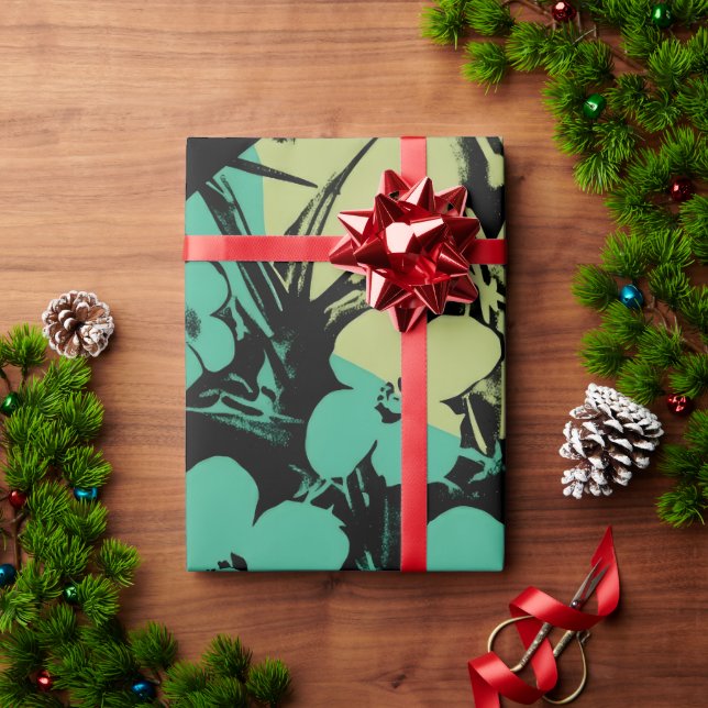 De Presente Papel Tropical Night Bloom Wraps (Presente de Natal)