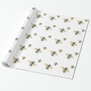 De Presente Papel Vintage Honey Bee Design Wraping