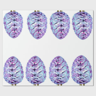De Presente Papel Violet Pinecones Wraping