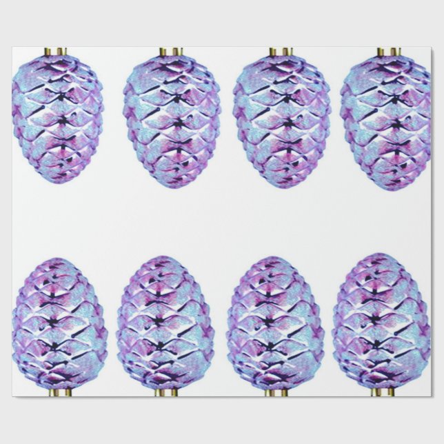 De Presente Papel Violet Pinecones Wraping (Aberto)