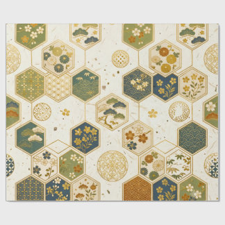 De Presente Papel Washi Japonês Padrão Hexágono | Sa Sem Costu