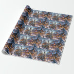 De Presente Papel Whimsical Christmas Train Wrapl<br><div class="desc">papel de embrulhamento de trem de natal</div>