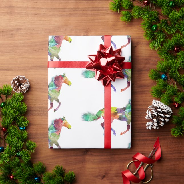 De Presente Papel Whimsical Horse Wrapings (Presente de Natal)