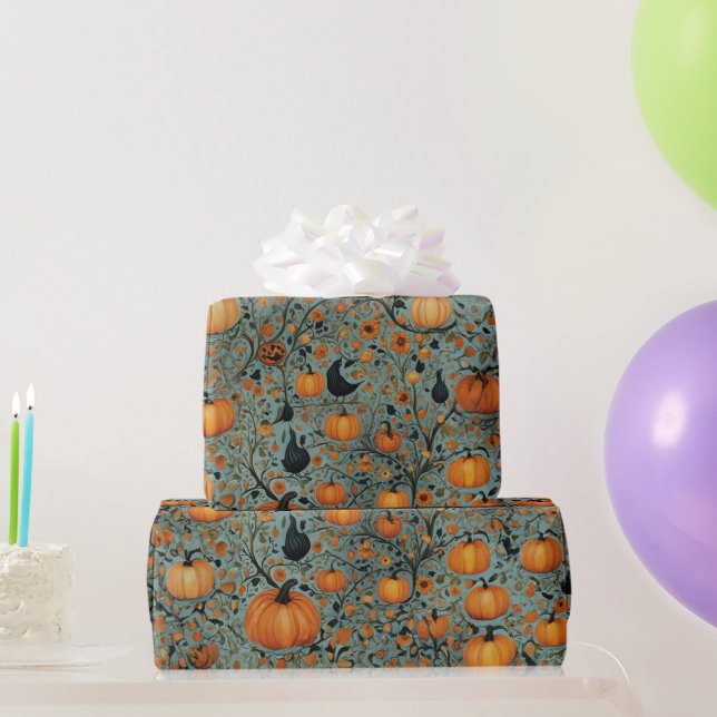De Presente Papel Whimsical Pumpkin Garden Wraping Paper (Presentes para festas)