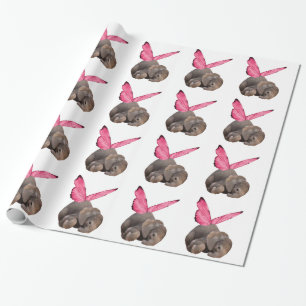 De Presente Papel Winged Baby Elephant Wraping