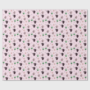 De Presente Papel wraping do teste padrão do bule