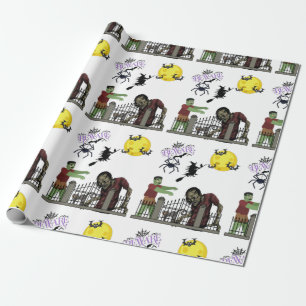 De Presente Papel Zombie Halloween Land Wrapping