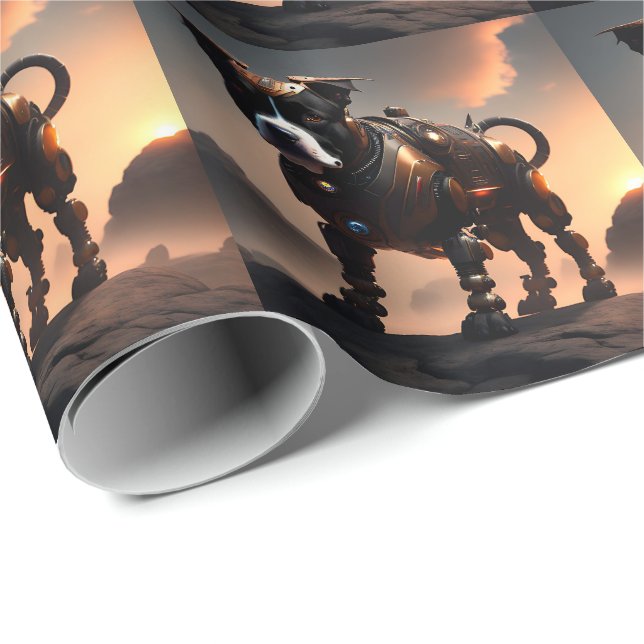 De Presente Robot Staffordshire Bull Terrier, papel embrulhado (Ponta do rolo)