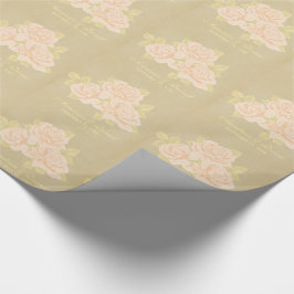 De Presente Rosas românticas cor-de-rosa vintage em papel anti