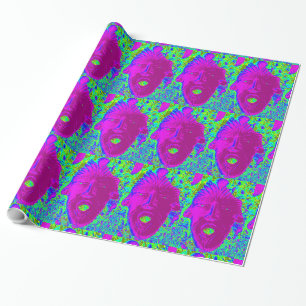 De Presente rosto roxo no papel verde