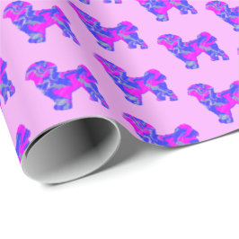 De Presente Shih Tzu Silhouette Rosa e Blue Dog Papel Rosa