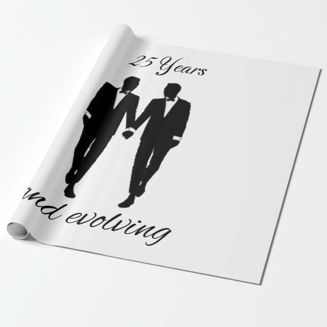 De Presente Sr. e Sr. embrulho papel branco e preto (Desenrolado)