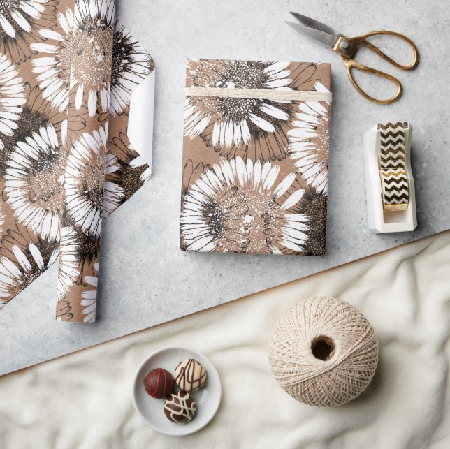 De Presente Tinta preta e branca Daisy Kraft Papel artístico  (Artesanato)