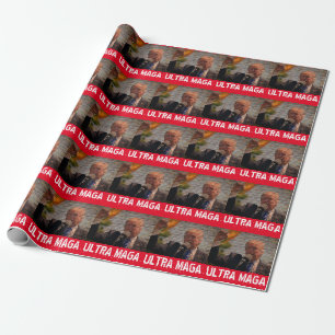 DE PRESENTE TRUMP ULTRA MAGA CHRISTMAS WRAPPING PAPEL