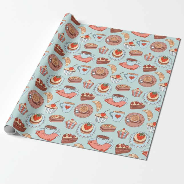De Presente Várias sobremesas embrulhando papel (Desenrolado)