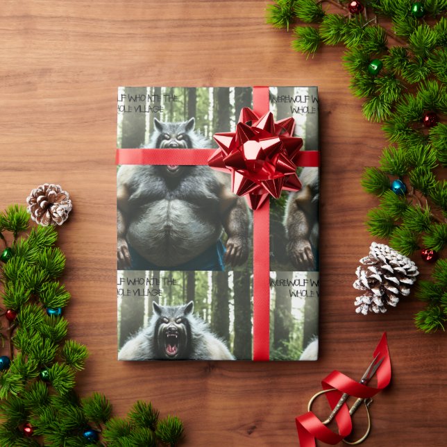 De Presente Werewolf comeu o papel brilhante embrulhando a vil (Presente de Natal)