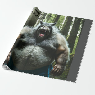De Presente Werewolf comeu o papel brilhante embrulhando a vil