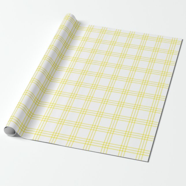 De Presente Xadrez Amarela Moderna|Padrão grande| Papel para m (Desenrolado)