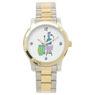 De Pulso Refrigere o relógio retro do baterista