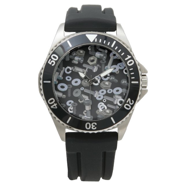 De Pulso Relógio - Aço inoxidável clássico - Loucos e paraf (Frente)