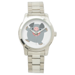 De Pulso Relógio unisex do porco Bouncy bonito dos desenho
