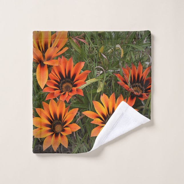 De Rosto Laranja e Gazanias Negra Face Toalha (Pano de lavar)