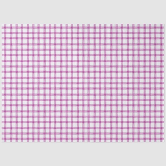 De Seda 006 Papel Tecido Xadrez Violeta Vinho (Frente )