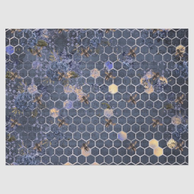 De Seda A Série Blue Bee Design 15 Papel Tissue (Frente )