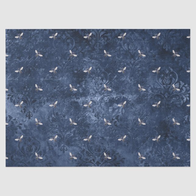 De Seda A Série Blue Bee Design 7 Papel Tissue (Frente )