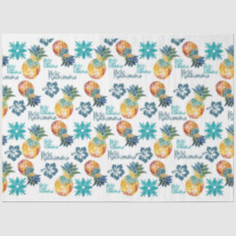 De Seda Abacaxi do Havaí e Papel Tecido Hibisco