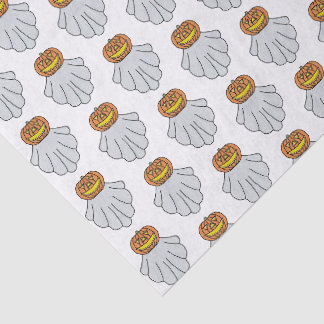 De Seda Abóbora Fantasma (branco) - Papel Tissue
