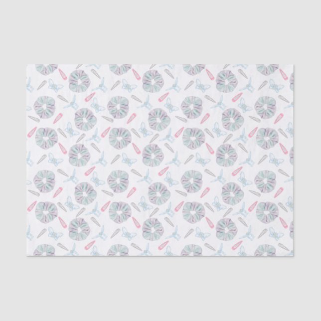 De Seda Acessórios do cabelo Y2K - Papel branco (Frente )