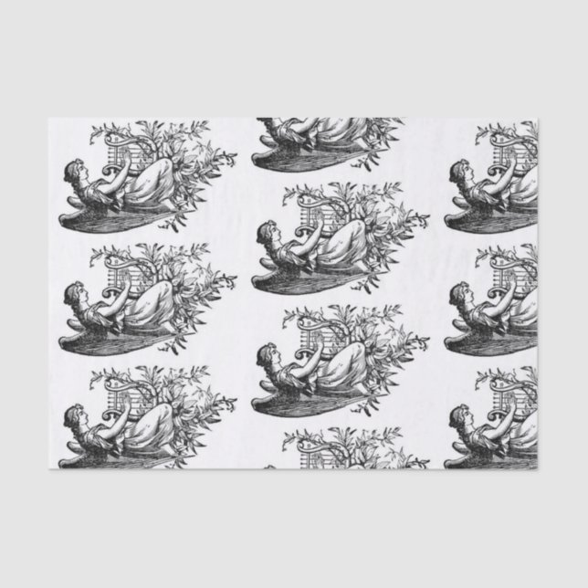 De Seda Angel Com Papel Tecidual Harp E Flora (Frente )