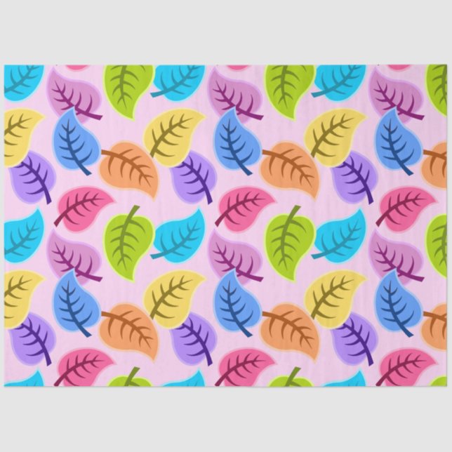 De Seda arco-íris folhas papel tecidular (Frente )