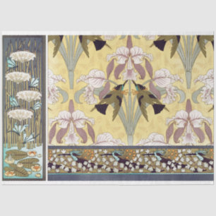 De Seda Art Deco Irisa Papel Floral Decoupage