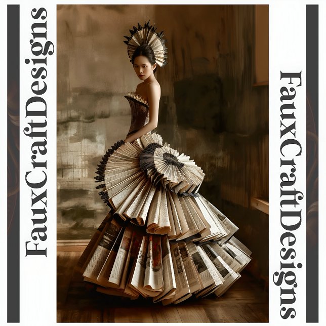 De Seda Avant Garde Papel Livro Vestido Decoupage Esquerda (Criador carregado)