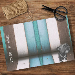 De Seda Azul Castanho Engraçado 50º Cachorro Fechar Papel 