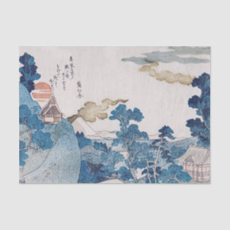 DE SEDA AZUL E IMPRESSÃO BRANCO JAPONÊS DO PAPEL TECIDOS D