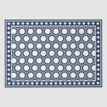 Azul Marinho Moderno Incrustação Óssea Papel Decou