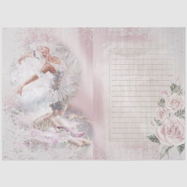 De Seda Balé Romace Series Design 6 Papel Tecidual (Frente )