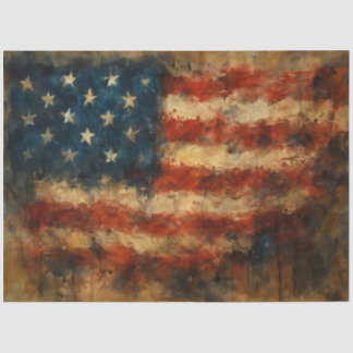 De Seda Bandeira Americana Abstrata em Papel Decoupage Tex