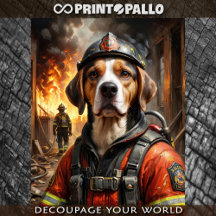 Beagle como bombeiro - Papel tecidular