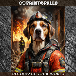 De Seda Beagle como bombeiro - Papel tecidular