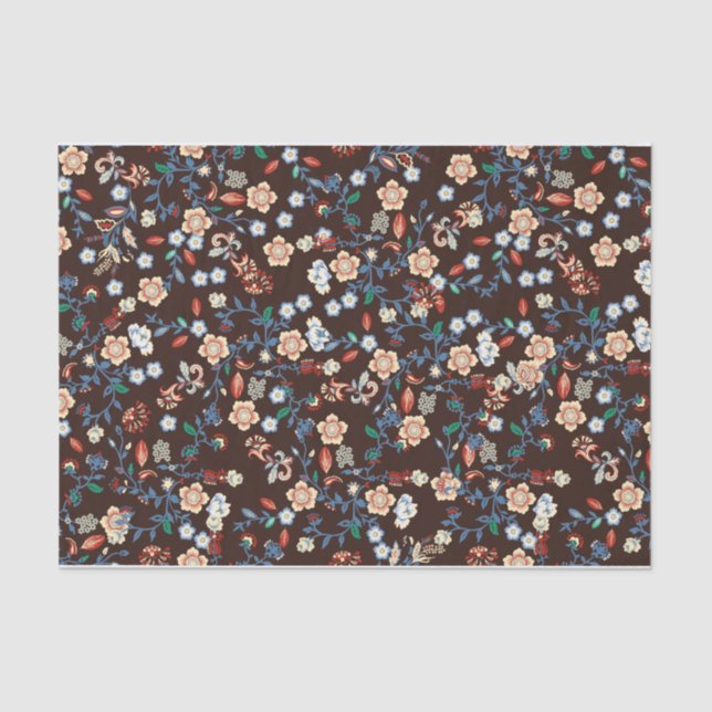 De Seda Belo Papel Floral (Frente )