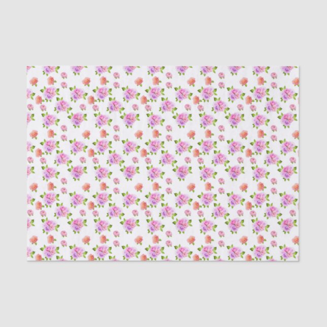 De Seda Belos Rosas - Papel Decortivo (Frente )