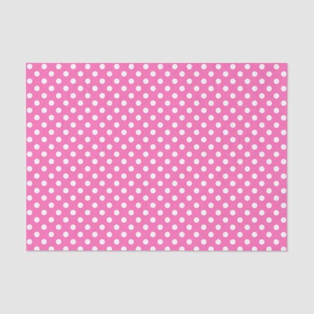 De Seda Bolinhas branca no papel tecidos cor-de-rosa (Frente )